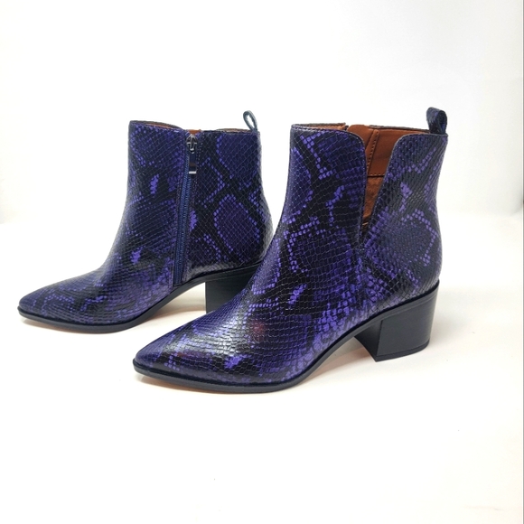 FRANCO SARTO Darona western boot purple snakeskin violet women's size 7.5 - Picture 2 of 14